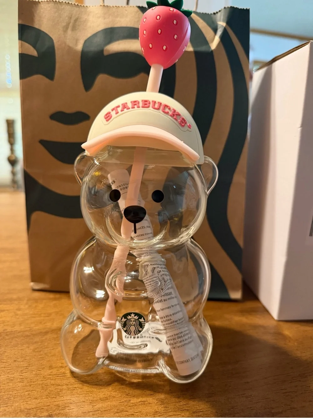 Starbucks Pink Bearista Glass Drink